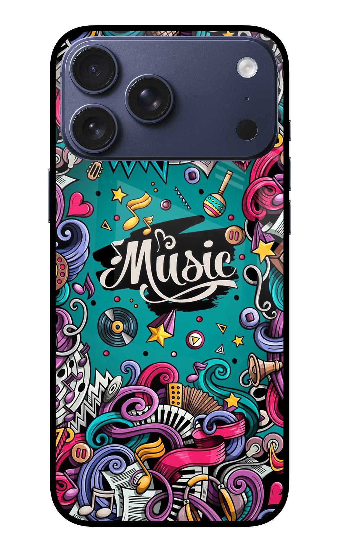 Music Graffiti iPhone 17 Pro Max Glass Case