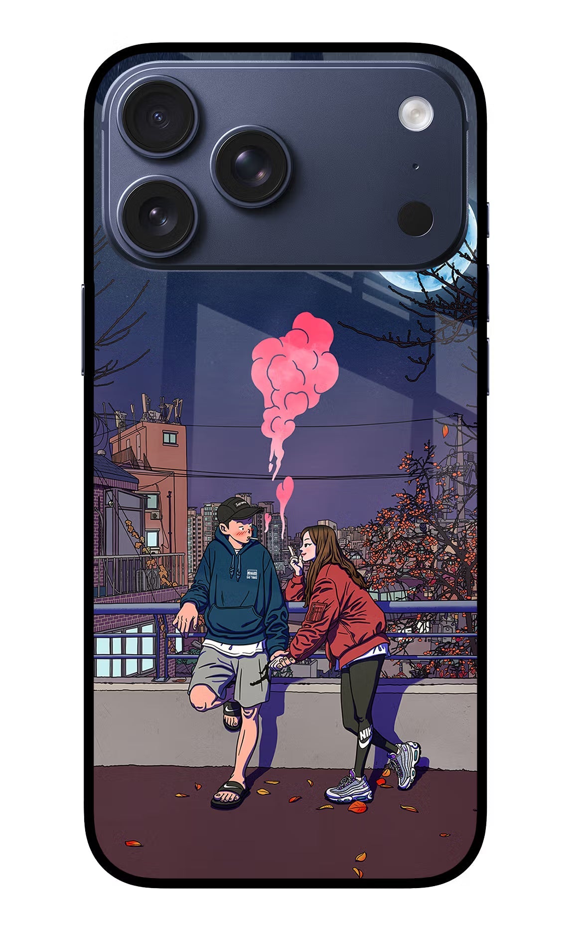 Chilling Couple iPhone 17 Pro Max Glass Case