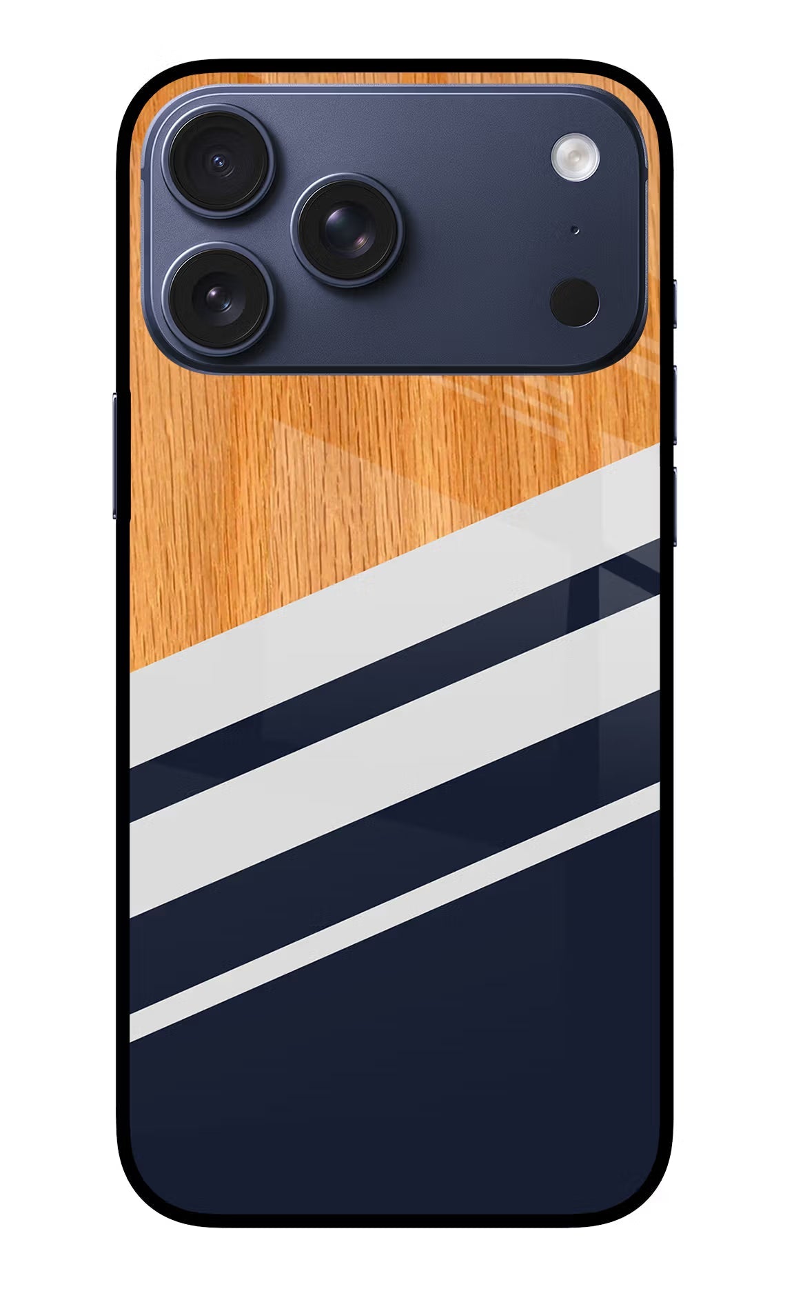 Blue and white wooden iPhone 17 Pro Max Back Cover