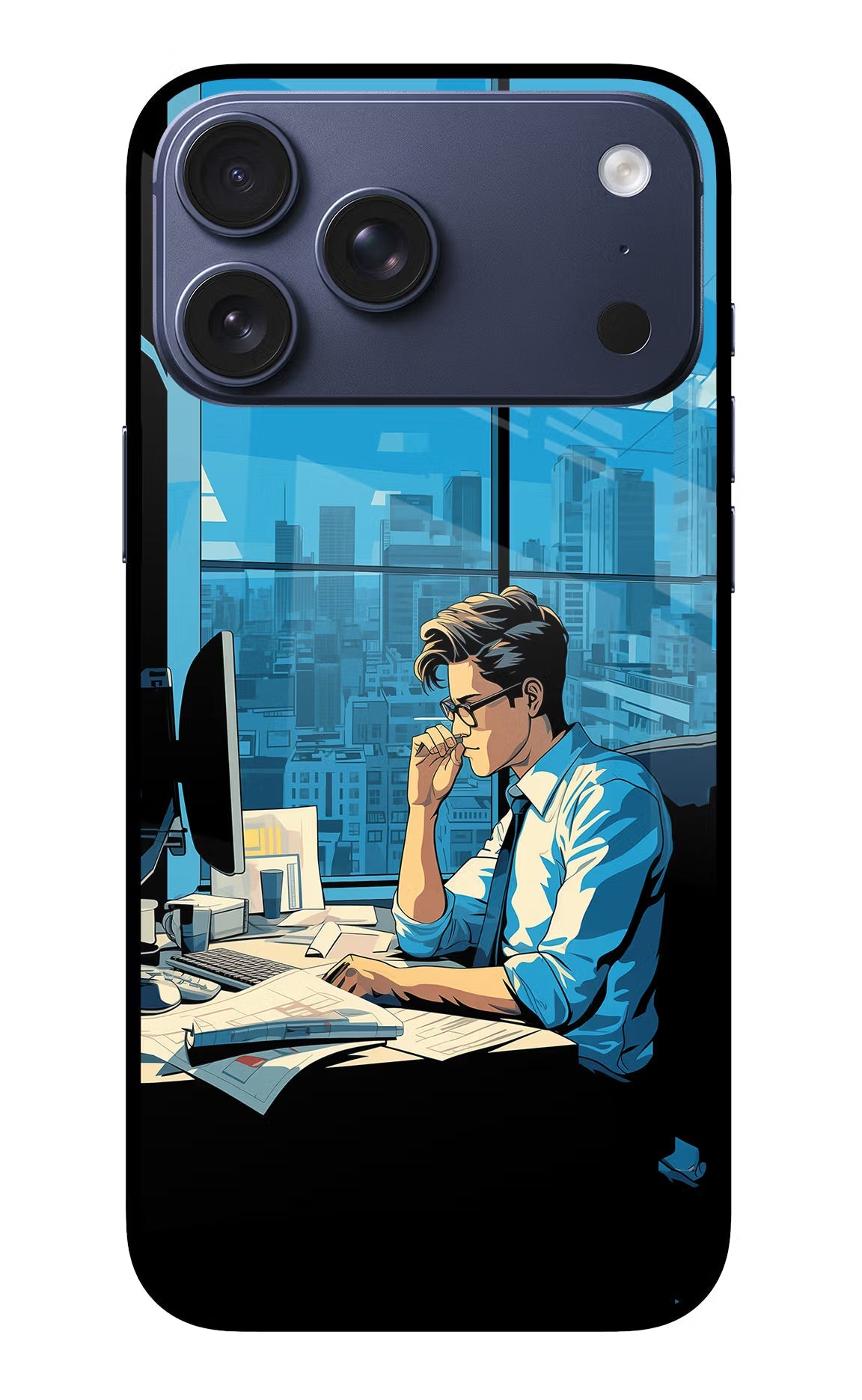 Focused Hustler (AI Generated) iPhone 17 Pro Max Glass Case