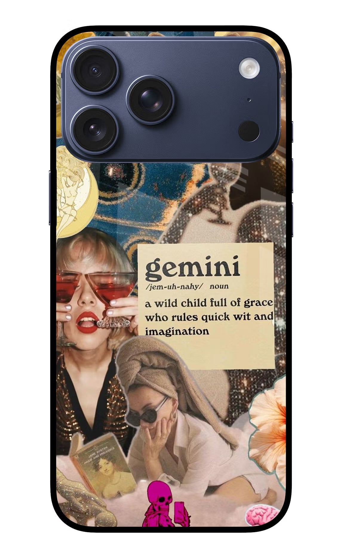 Gemini Zodiac iPhone 17 Pro Max Glass Case