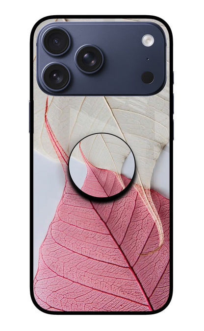 White Pink Leaf iPhone 17 Pro Max Pop Case