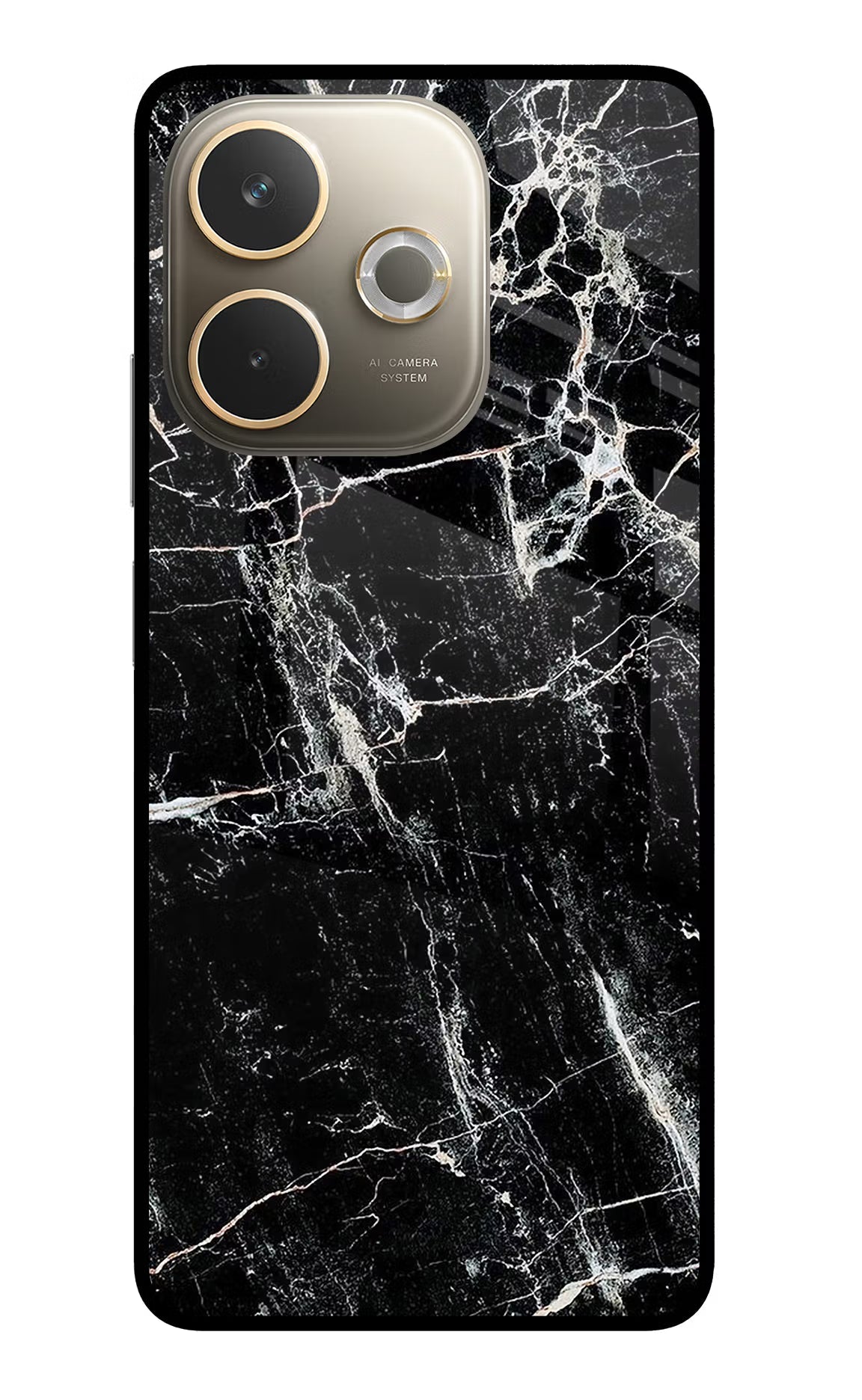 Black Marble Texture Oppo A5 Pro 5G Glass Case
