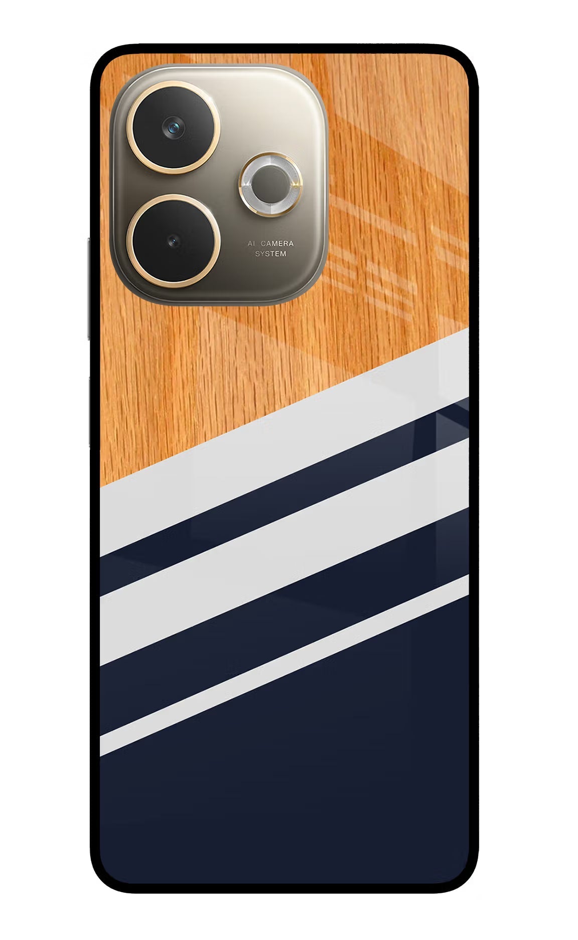 Blue and white wooden Oppo A5 Pro 5G Back Cover