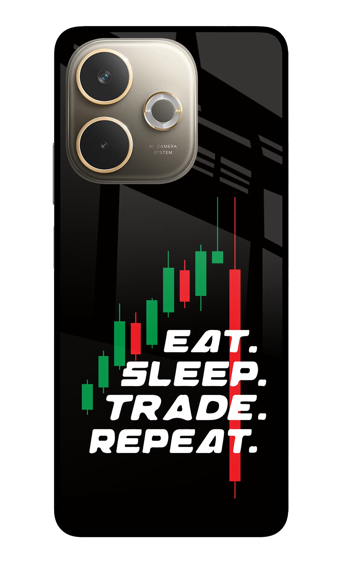 Eat Sleep Trade Repeat Oppo A5 Pro 5G Glass Case