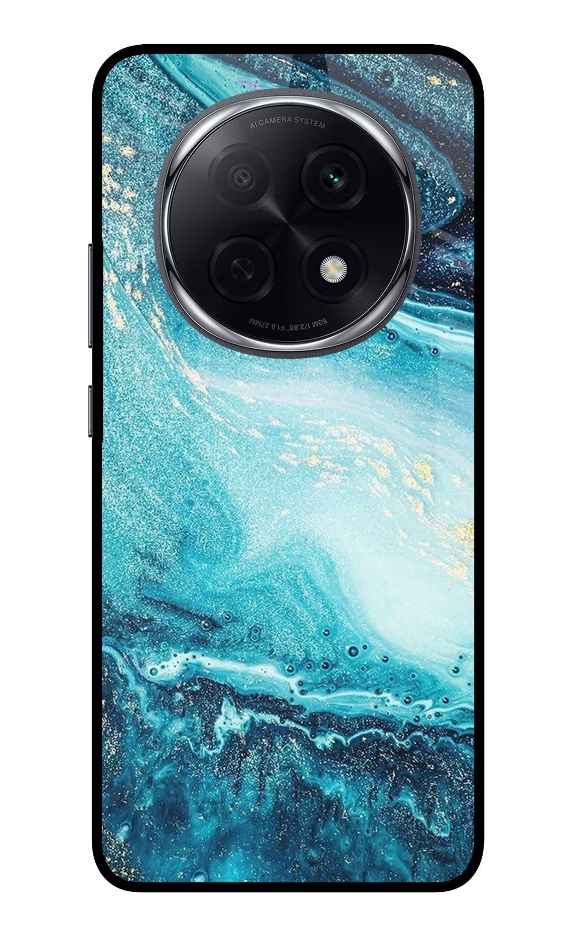 Blue Glitter Marble Oppo F29 Pro 5G Glass Case