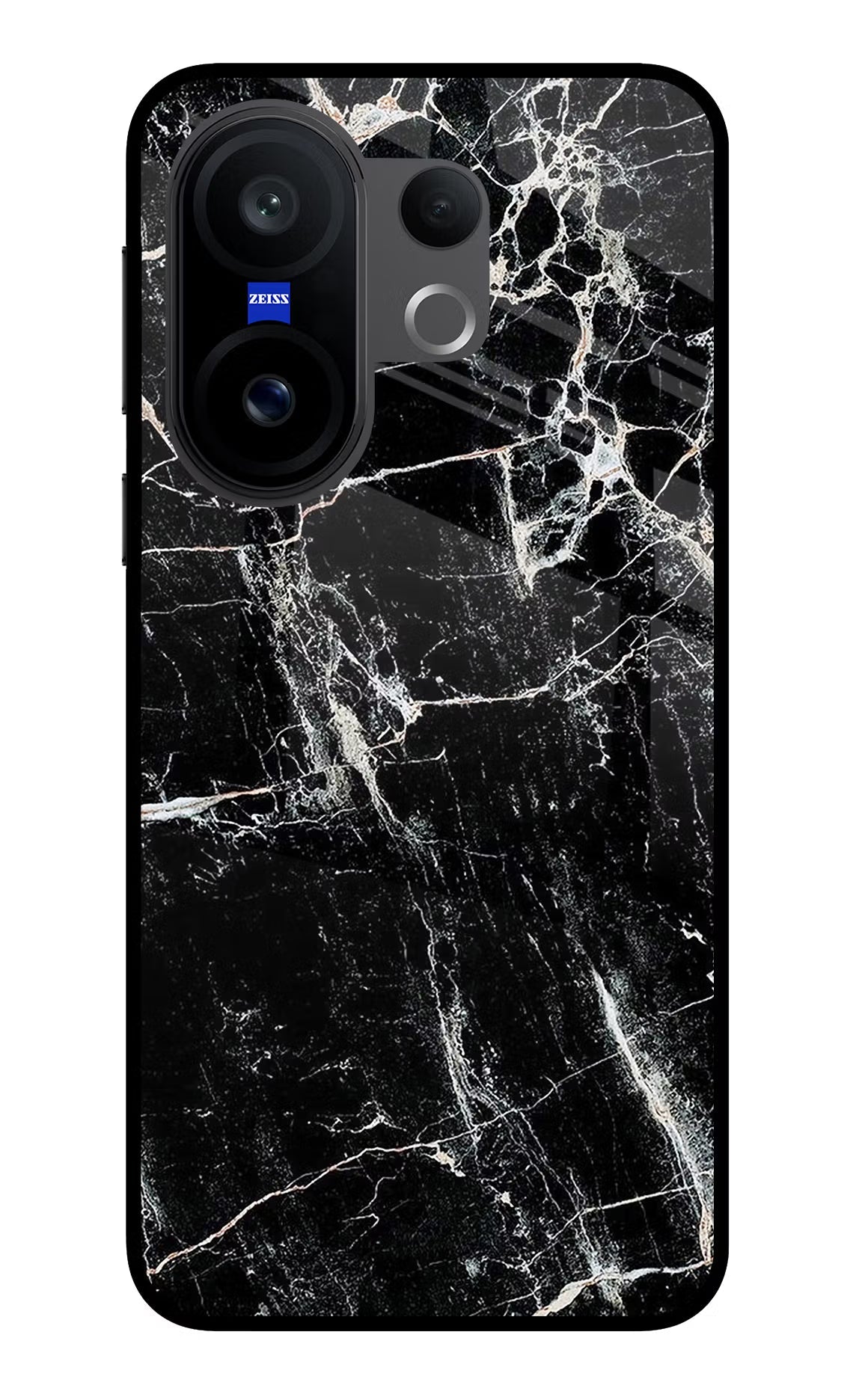 Black Marble Texture Vivo X200 FE Glass Case