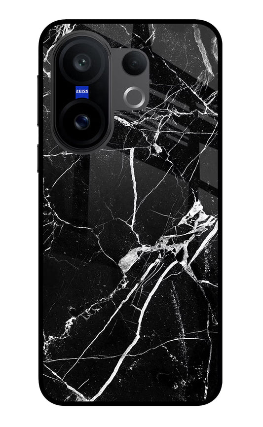 Black Marble Pattern Vivo X200 FE Glass Case