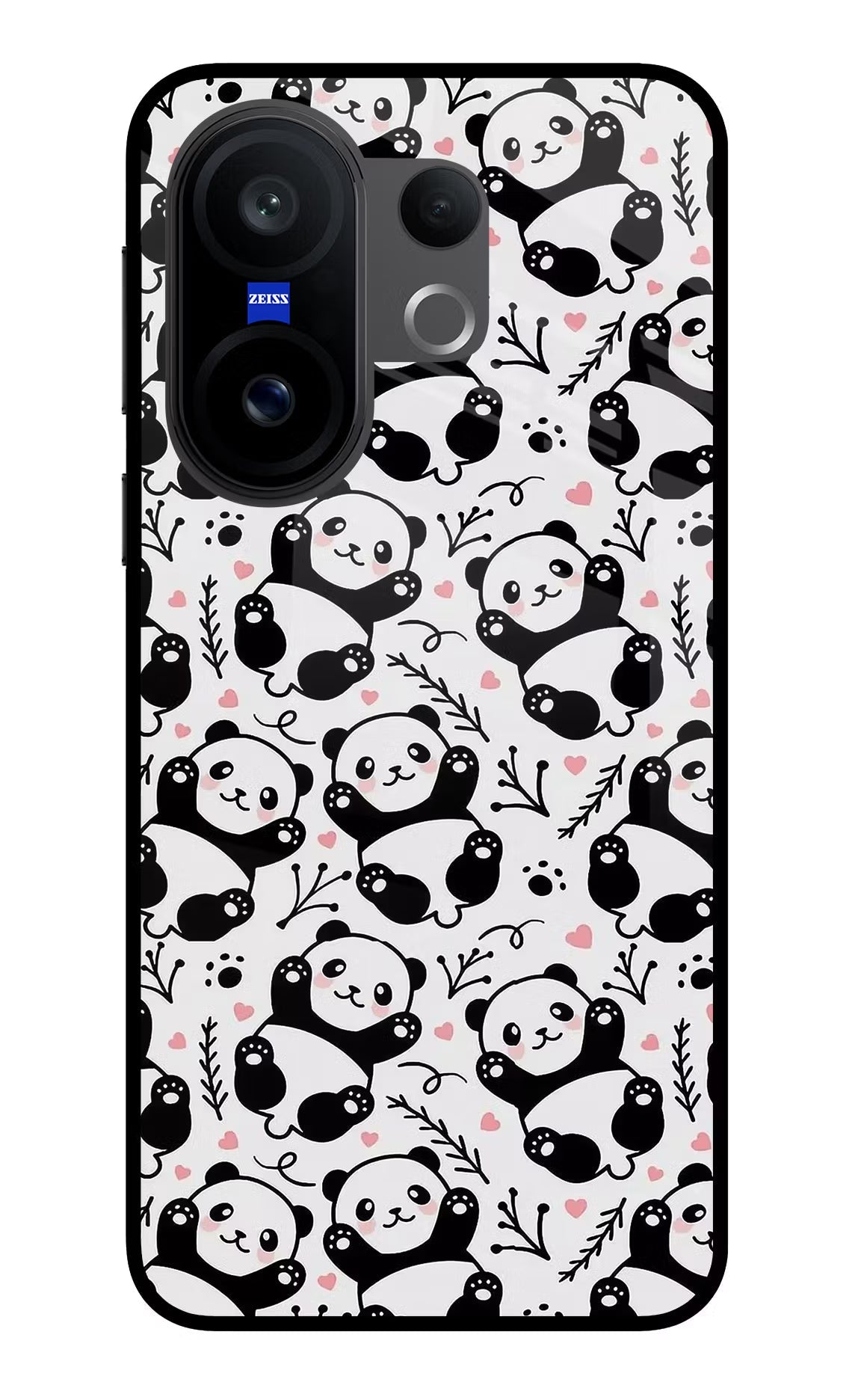 Cute Panda Vivo X200 FE Glass Case
