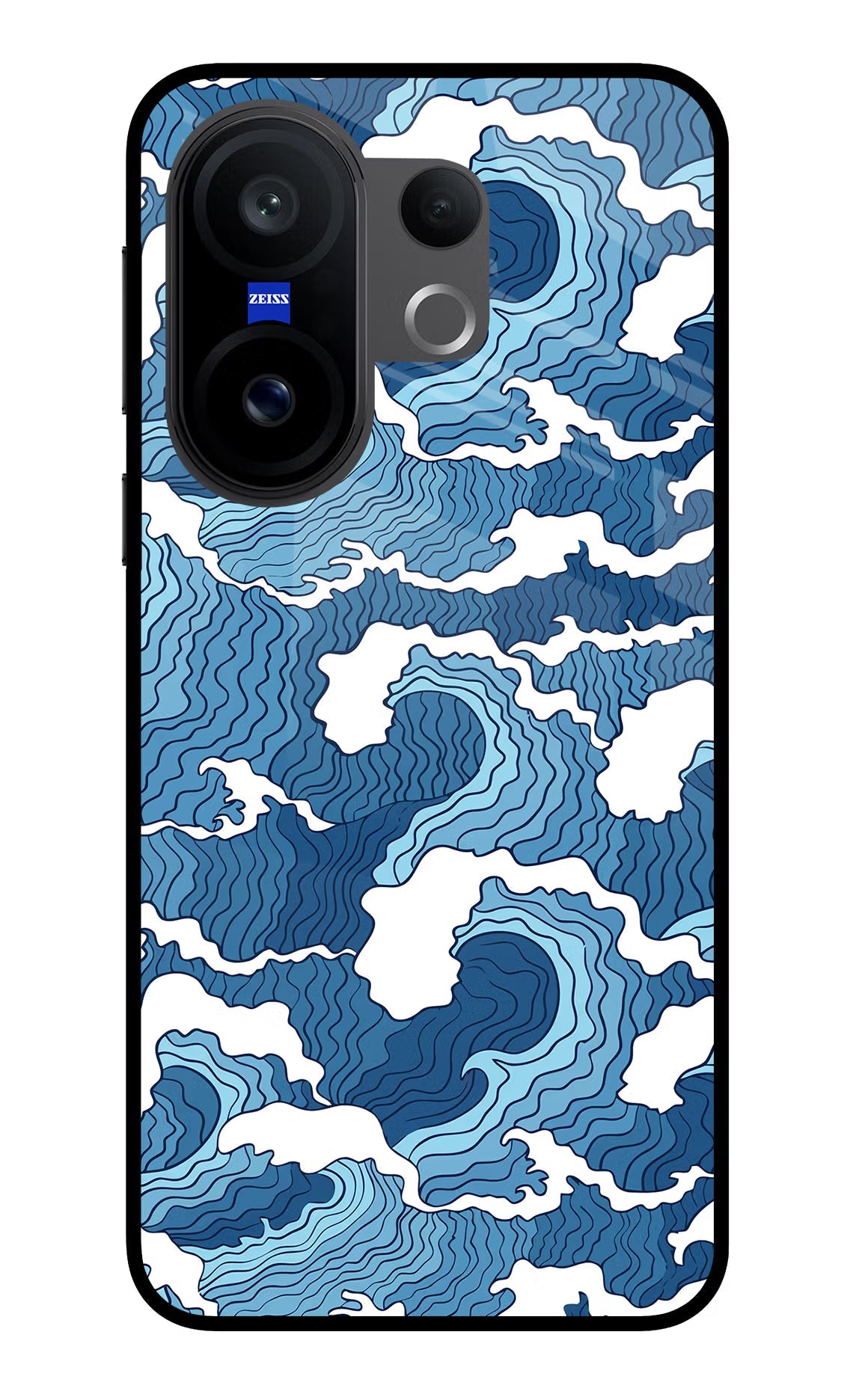 Blue Waves Vivo X200 FE Glass Case