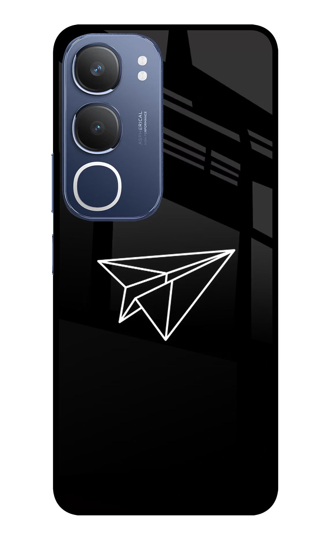 Paper Plane White Vivo Y29 5G Glass Case