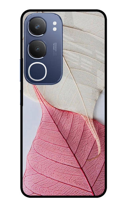 White Pink Leaf Vivo Y29 5G Back Cover