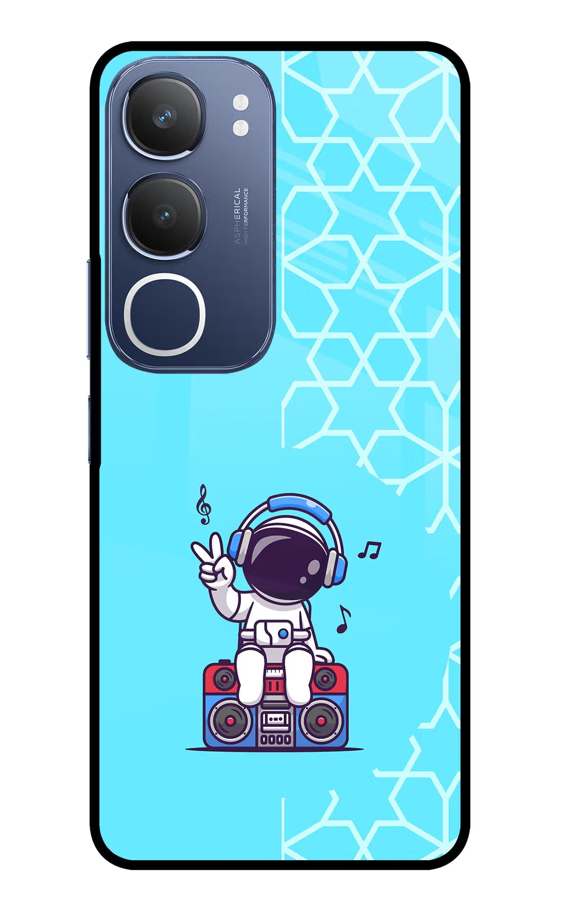 Cute Astronaut Chilling Vivo Y29 5G Glass Case