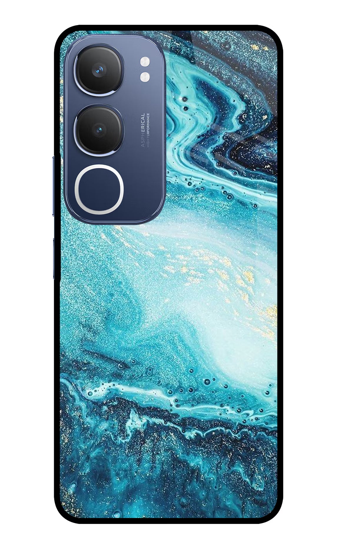 Blue Glitter Marble Vivo Y29 5G Back Cover