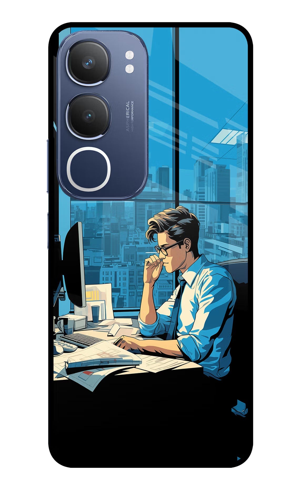 Focused Hustler (AI Generated) Vivo Y29 5G Glass Case