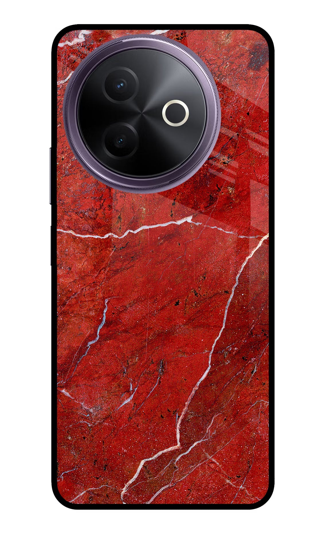 Red Marble Design Vivo Y39 5G Glass Case