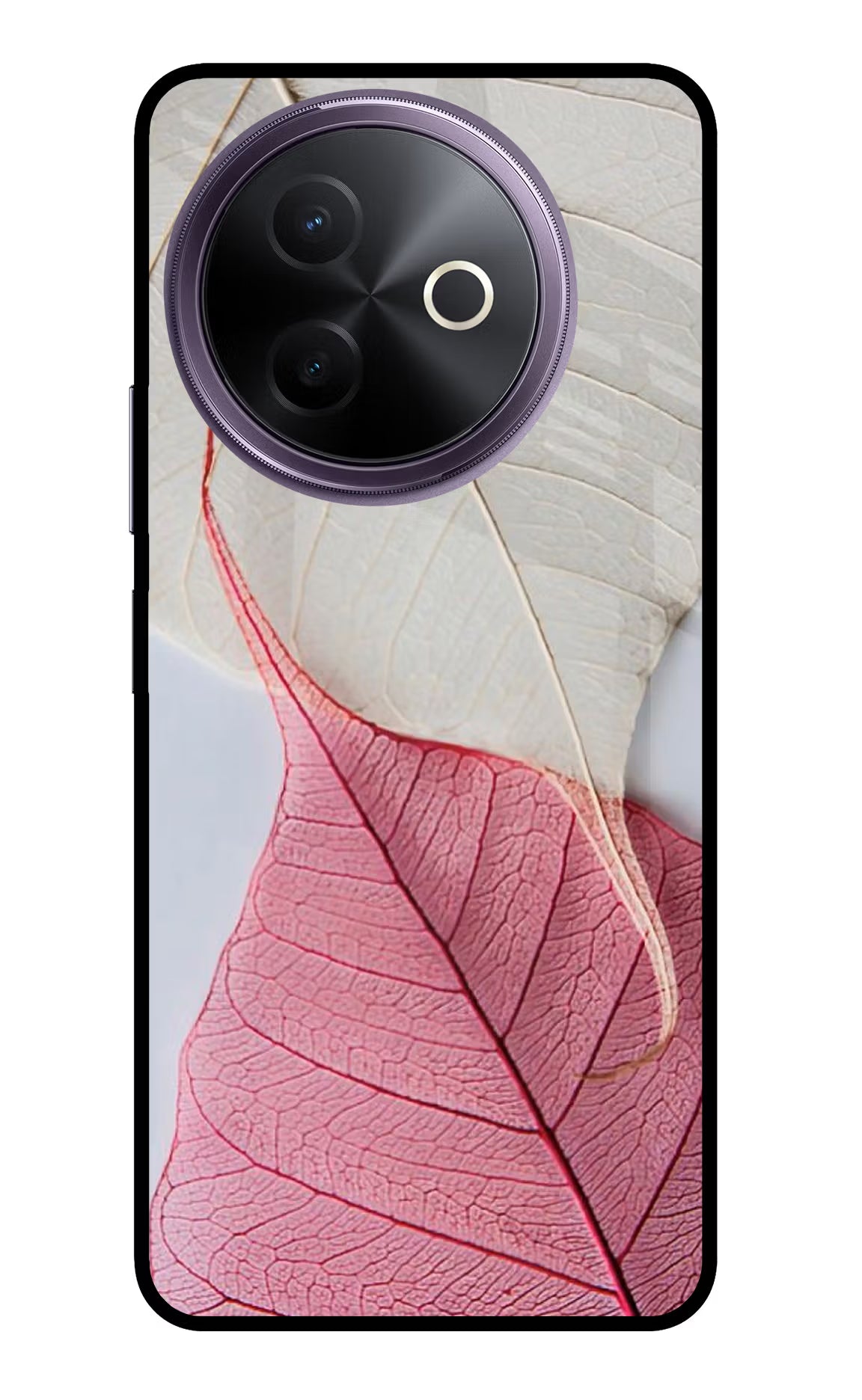 White Pink Leaf Vivo Y39 5G Back Cover
