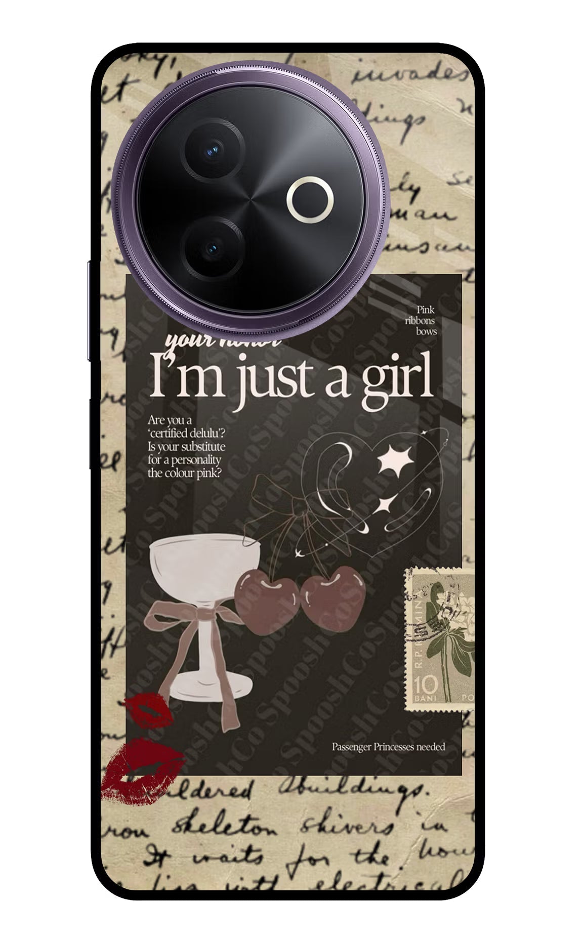 I am just a girl Vivo Y39 5G Glass Case