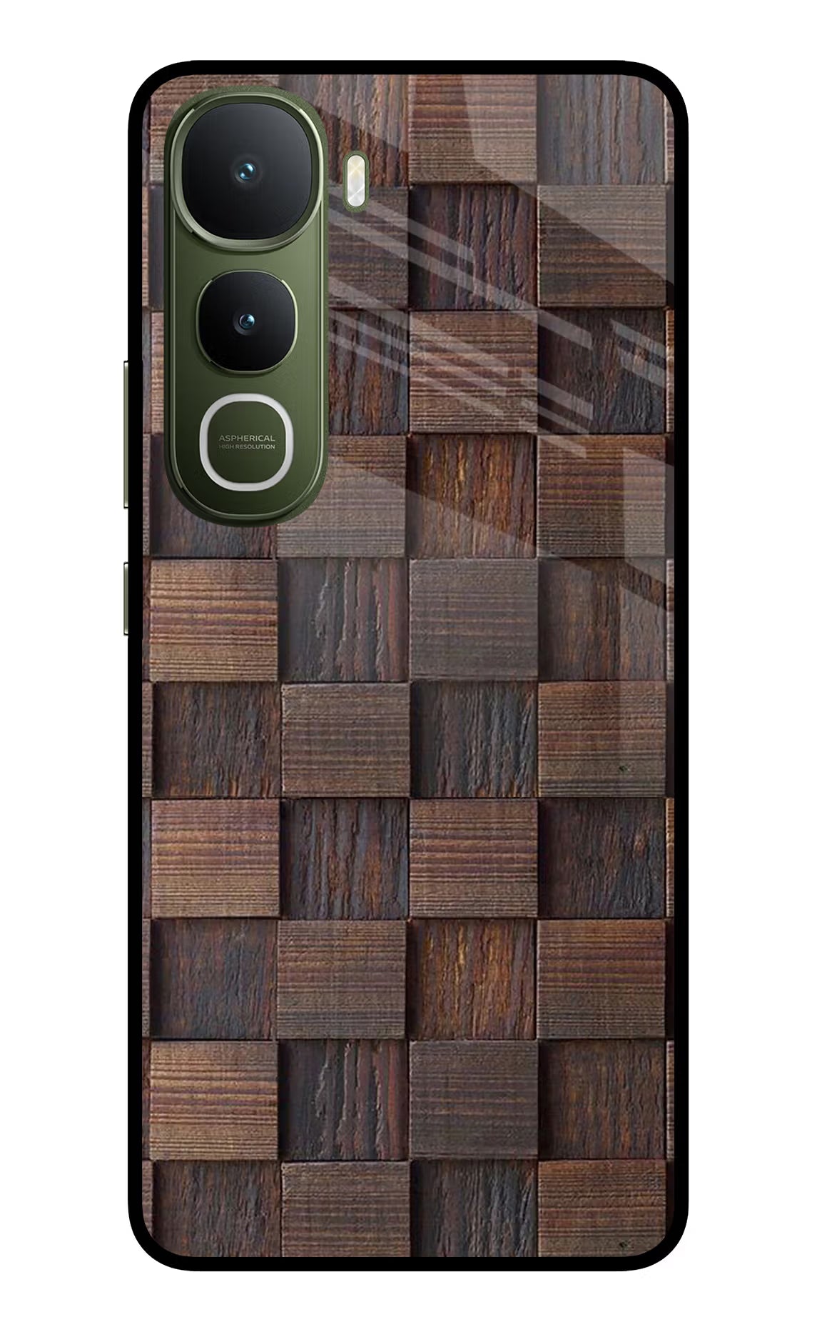 Wooden Cube Design Vivo Y400 5G Back Cover