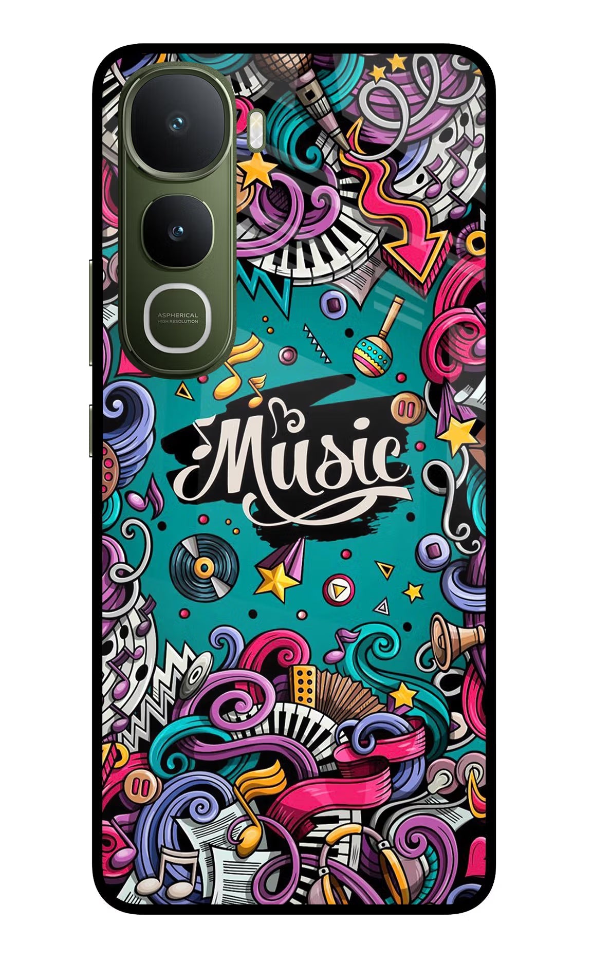 Music Graffiti Vivo Y400 5G Back Cover