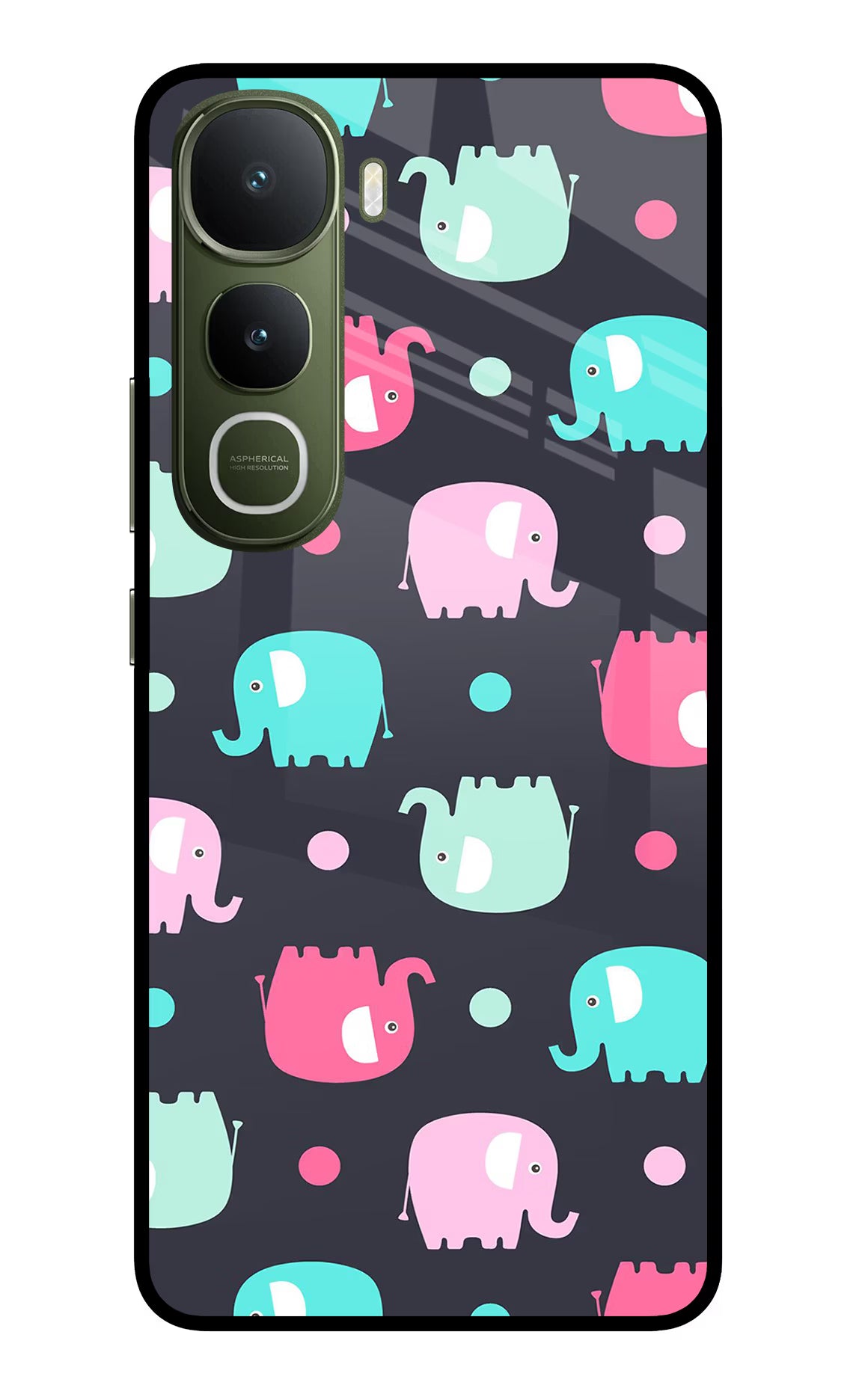 Elephants Vivo Y400 5G Glass Case