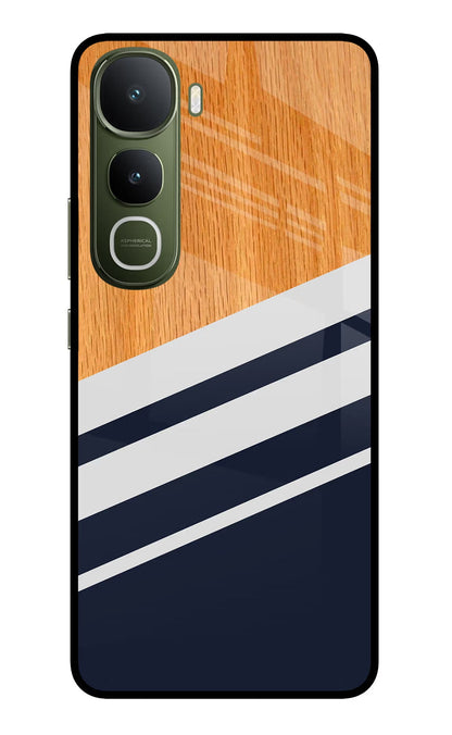 Blue and white wooden Vivo Y400 5G Back Cover
