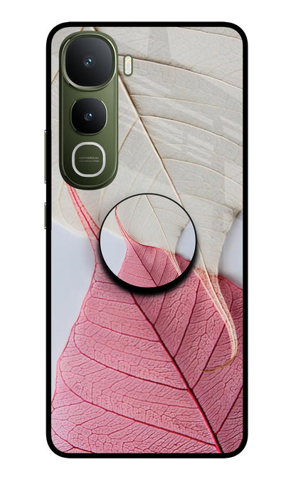 White Pink Leaf Vivo Y400 5G Pop Case