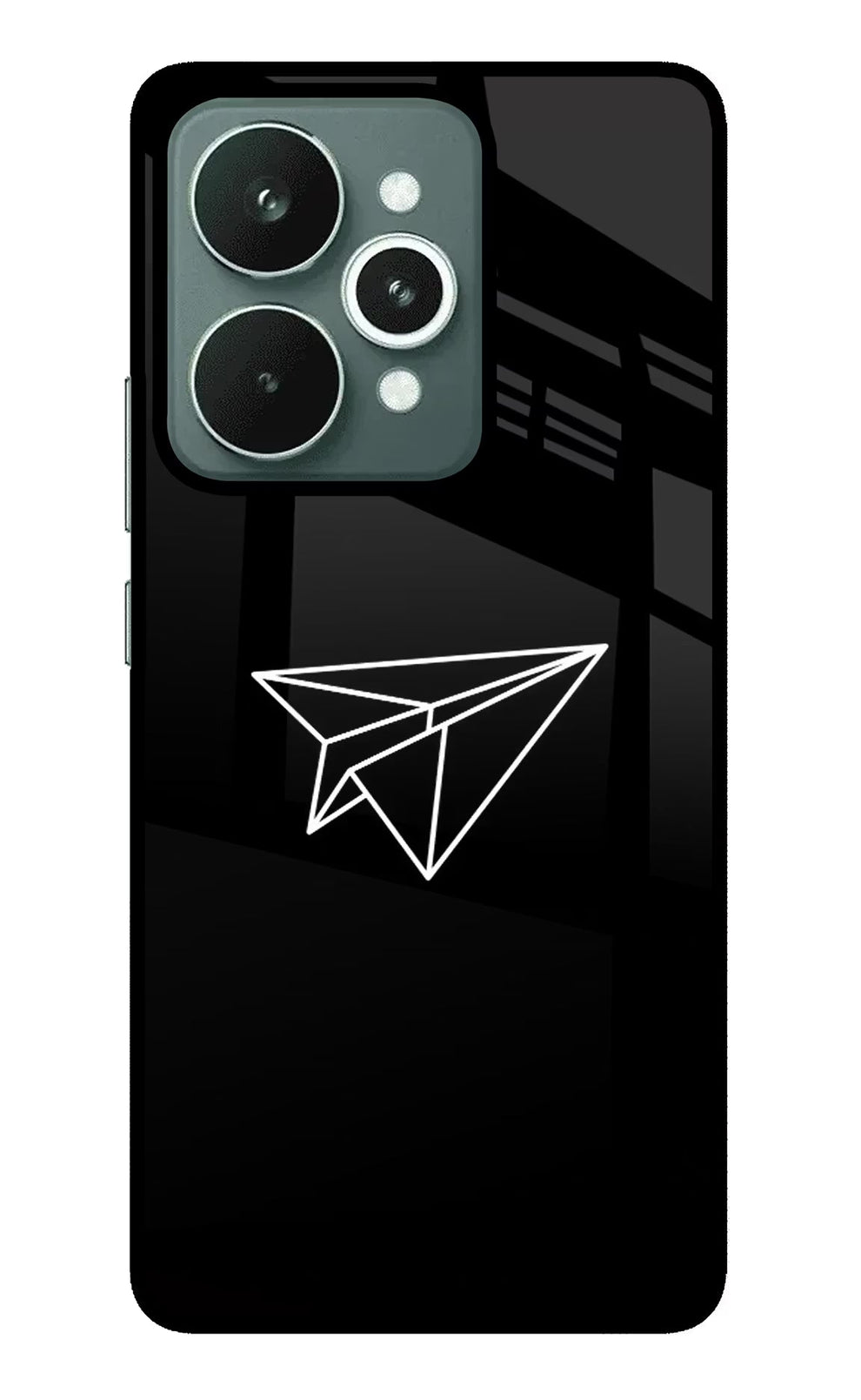 Paper Plane White Realme 15 Glass Case – Hello Swanky Online Pvt. Ltd.