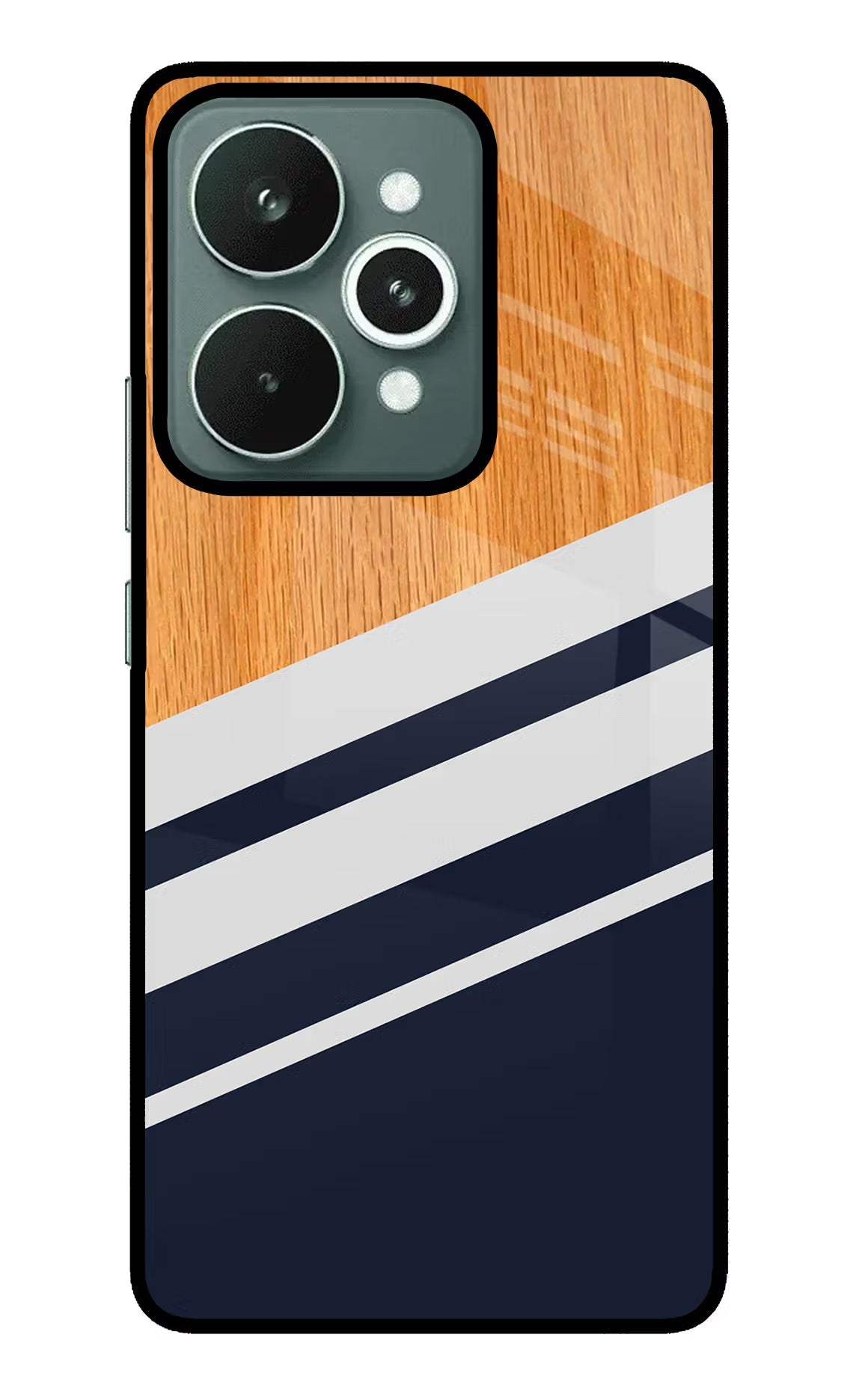 Blue and white wooden Realme 15 Back Cover