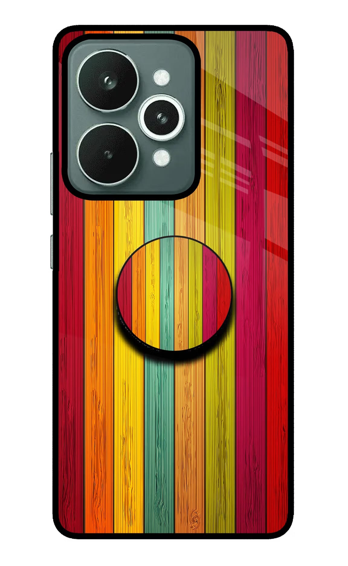 Multicolor Wooden Realme 15 Pop Case