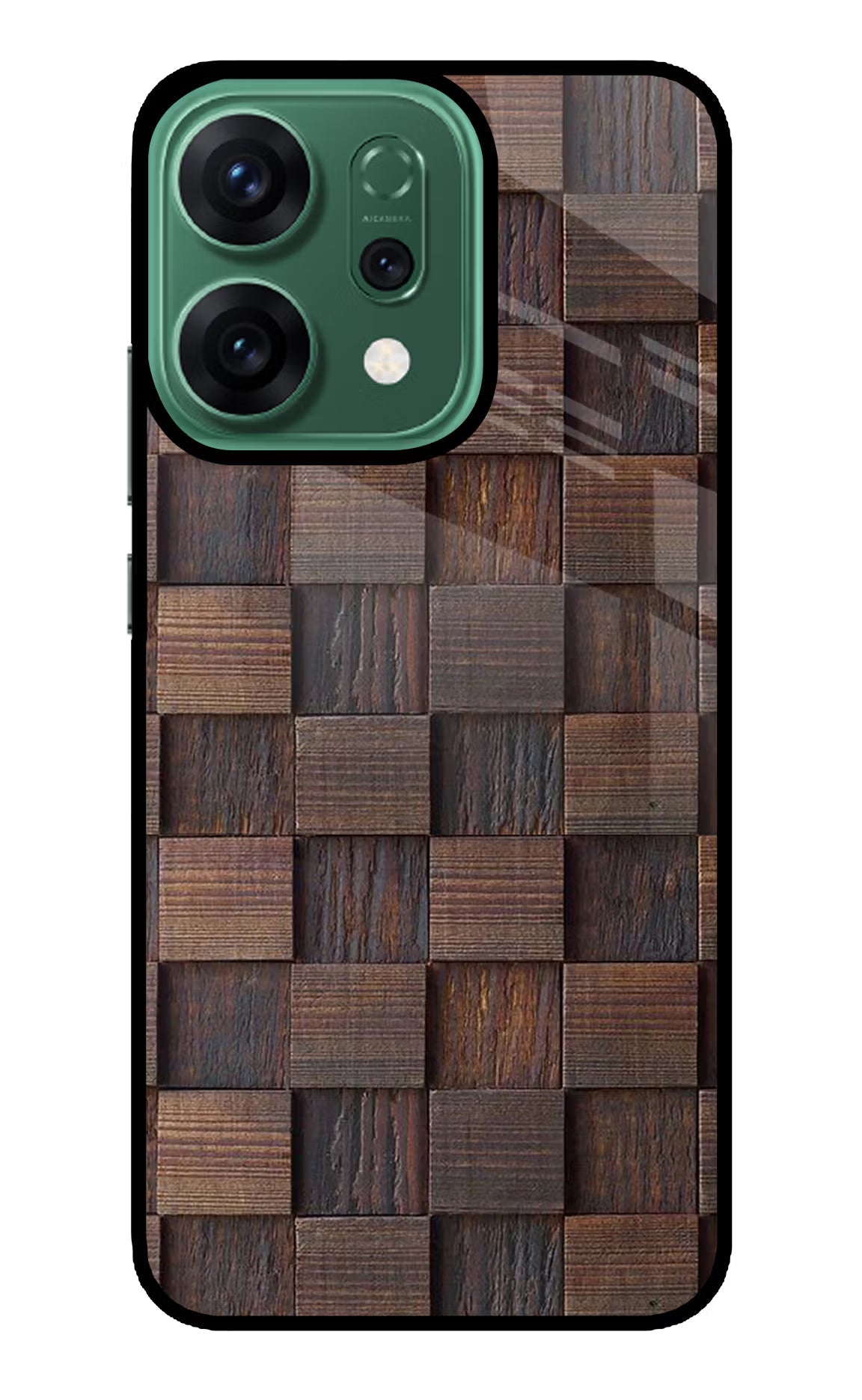 Wooden Cube Design Oppo Reno14 5G Glass Case