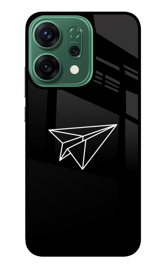 Paper Plane White Oppo Reno14 5G Back Cover