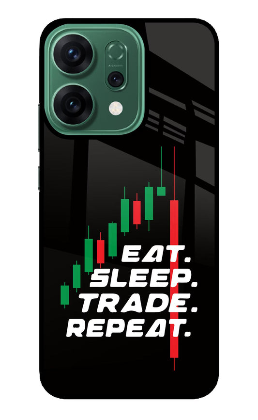 Eat Sleep Trade Repeat Oppo Reno14 5G Glass Case