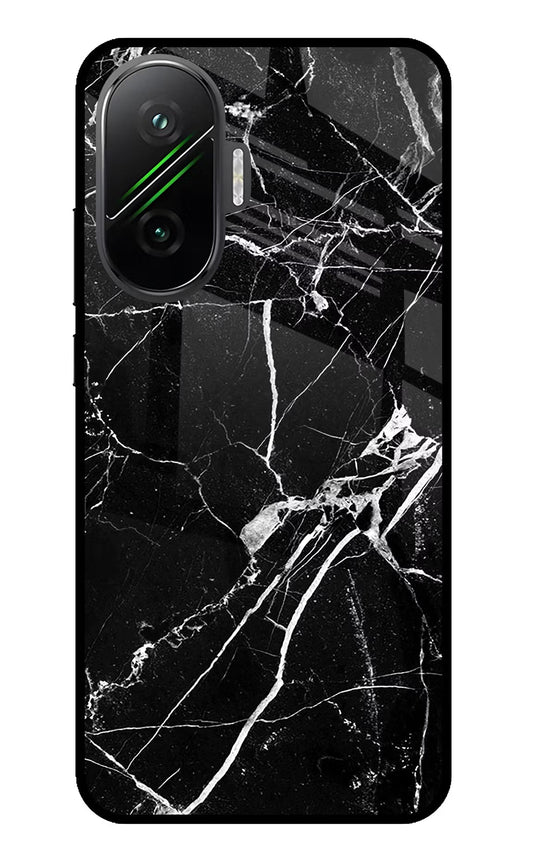 Black Marble Pattern Poco F7 5G Glass Case