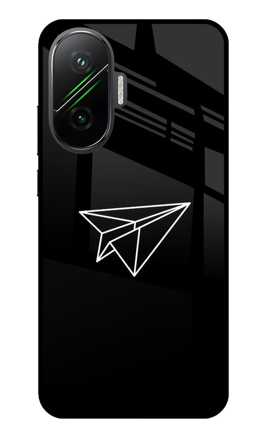 Paper Plane White Poco F7 5G Glass Case