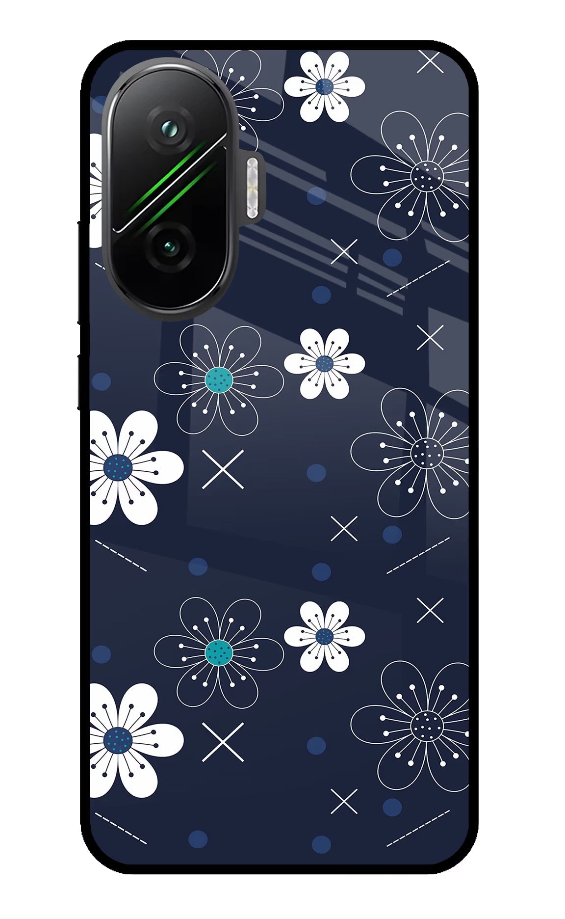 Flowers Poco F7 5G Glass Case