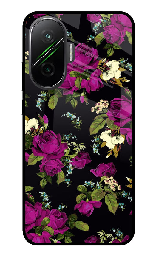 Flowers Poco F7 5G Glass Case