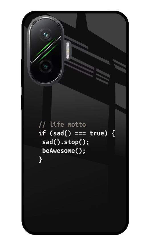 Life Motto Code Poco F7 5G Glass Case