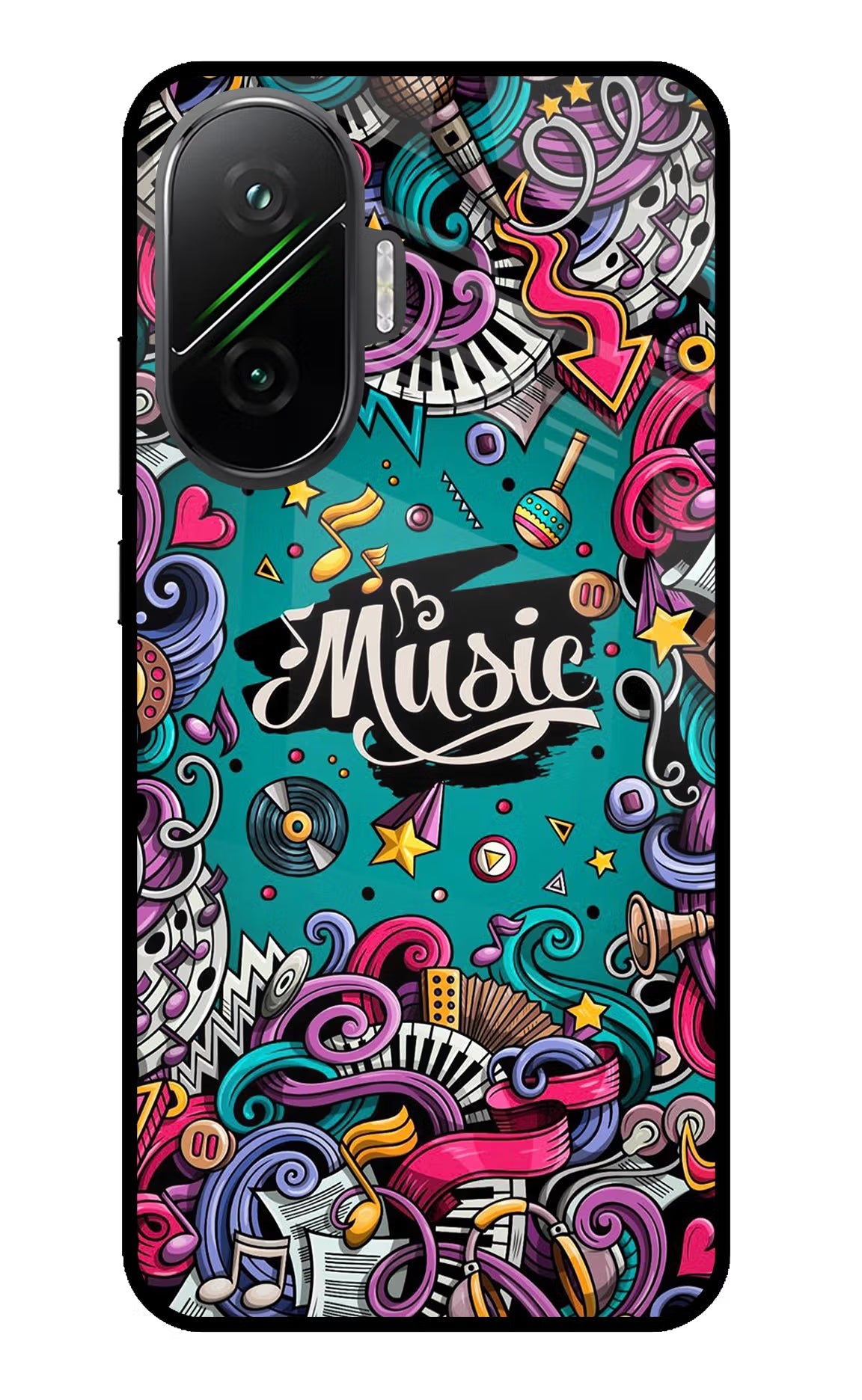 Music Graffiti Poco F7 5G Glass Case