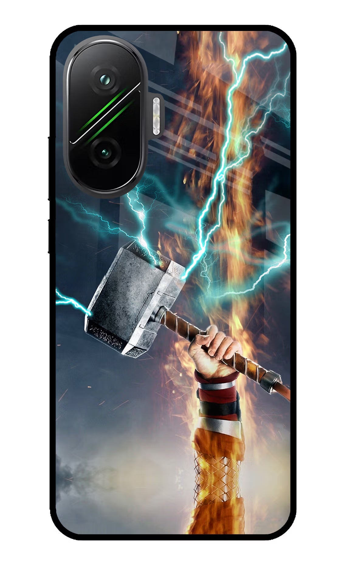 Thor Hammer Mjolnir Poco F7 5G Glass Case