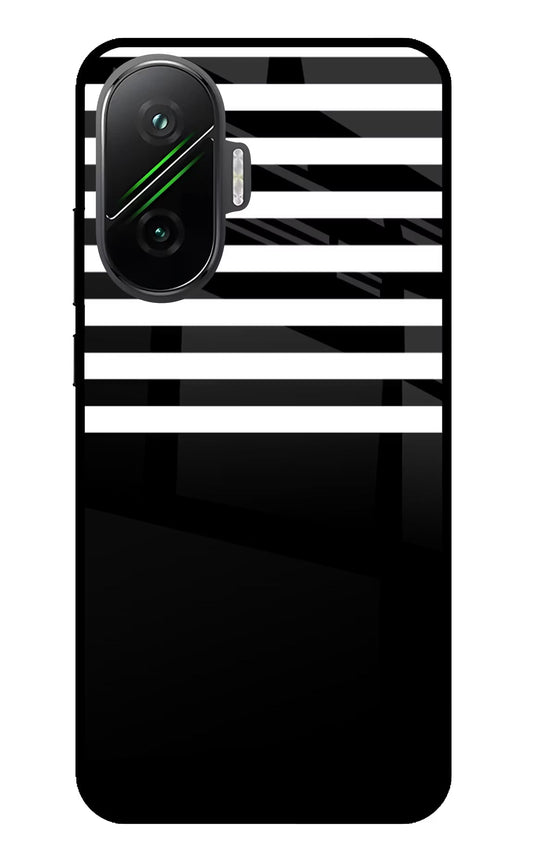 Black and White Print Poco F7 5G Glass Case