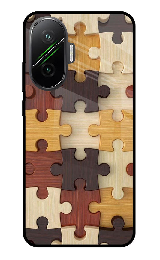 Wooden Puzzle Poco F7 5G Glass Case