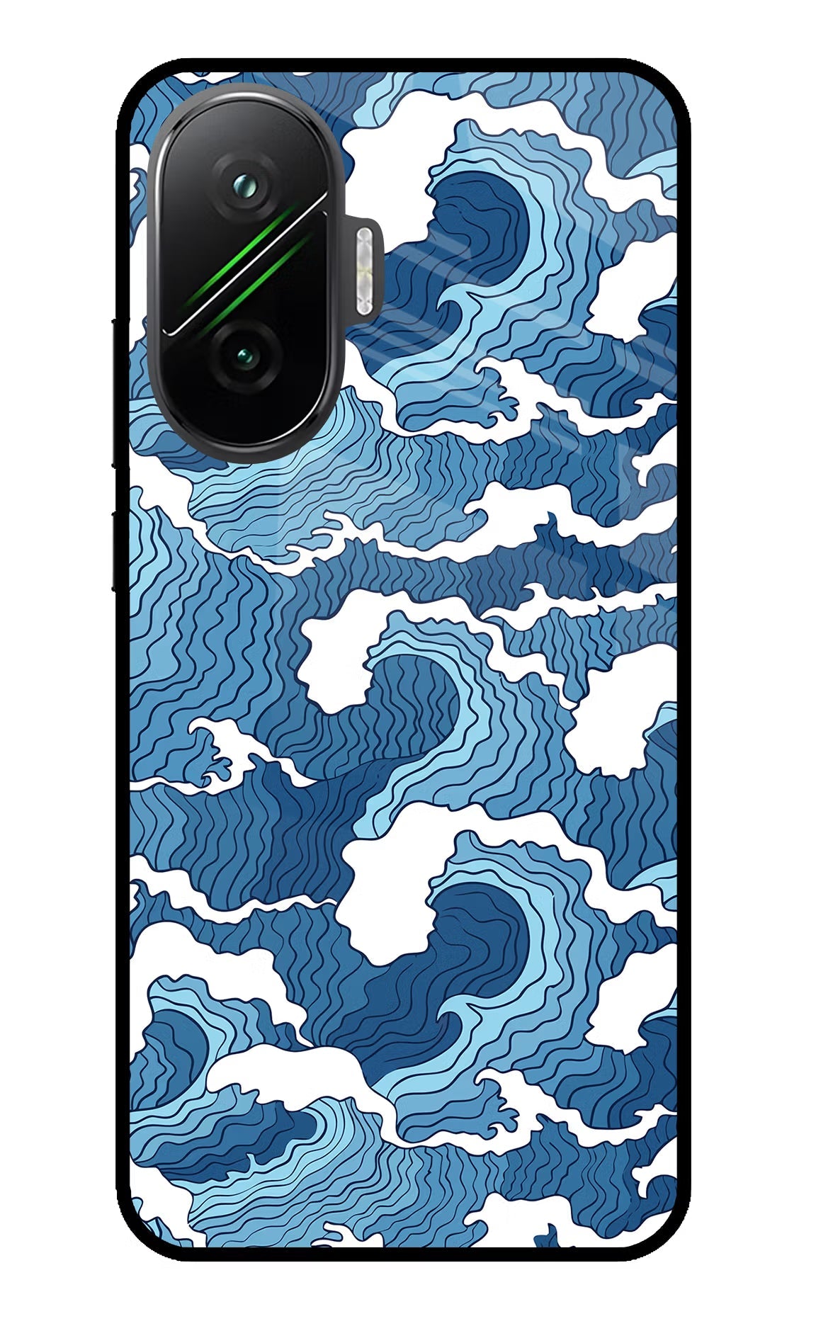 Blue Waves Poco F7 5G Glass Case