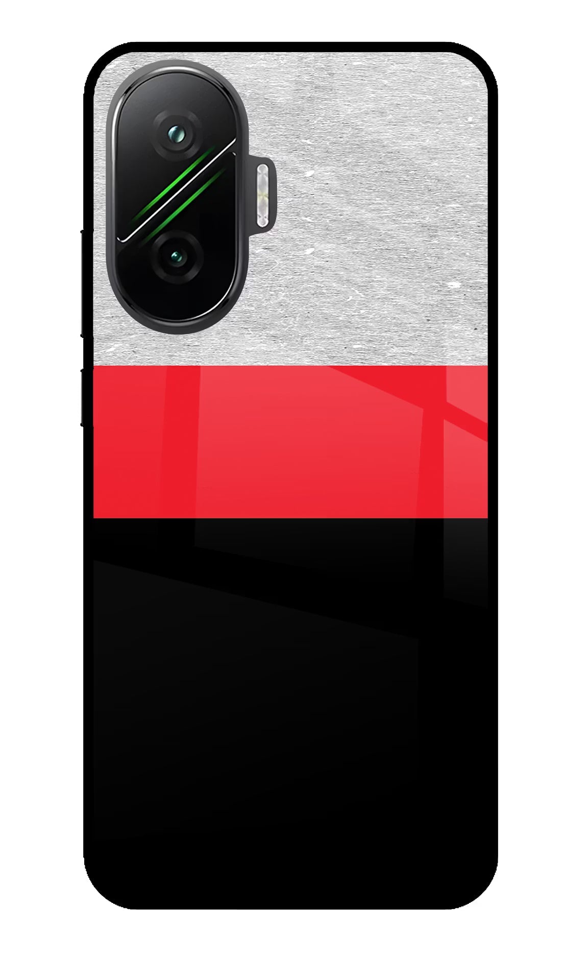 Tri Color Pattern Poco F7 5G Glass Case