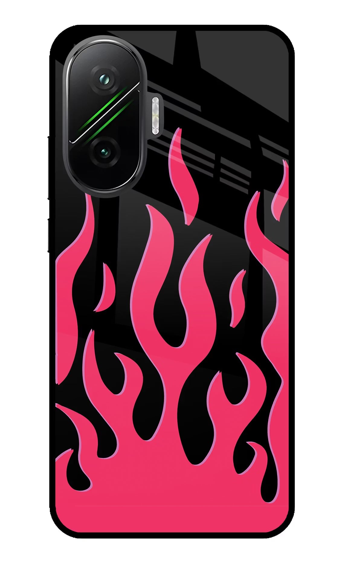 Fire Flames Poco F7 5G Glass Case