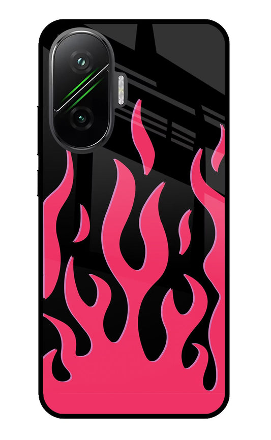Fire Flames Poco F7 5G Glass Case