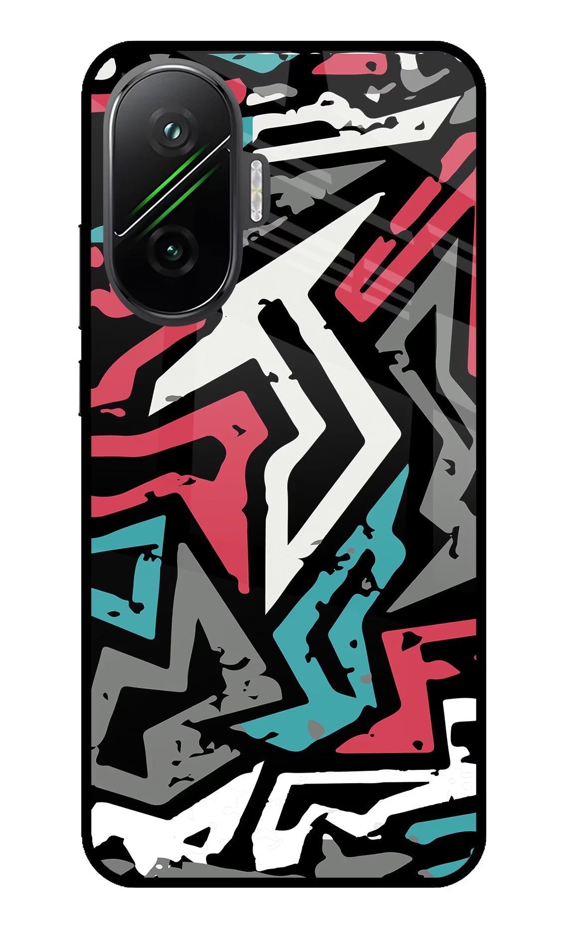 Geometric Graffiti Poco F7 5G Glass Case
