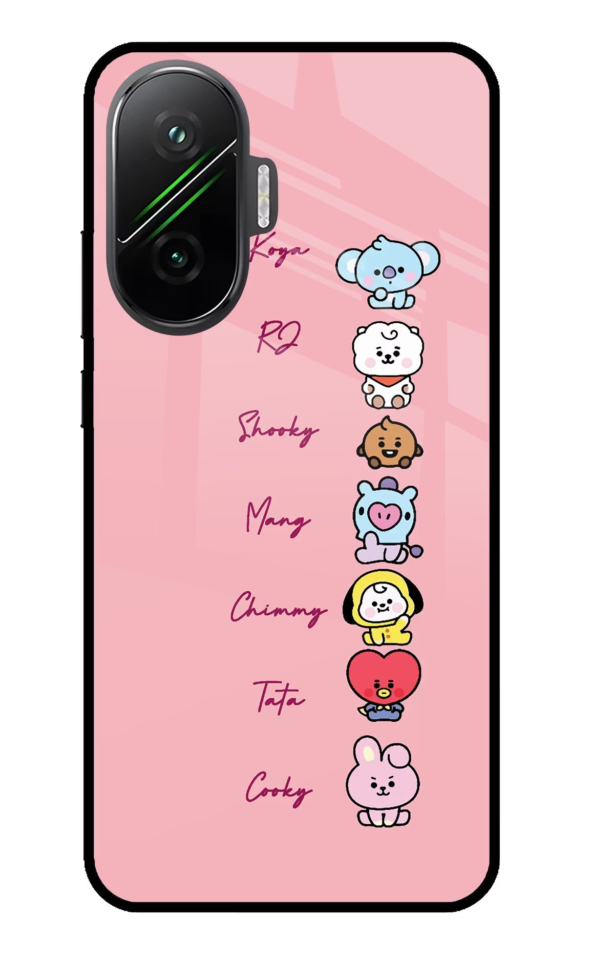 BTS names Poco F7 5G Glass Case