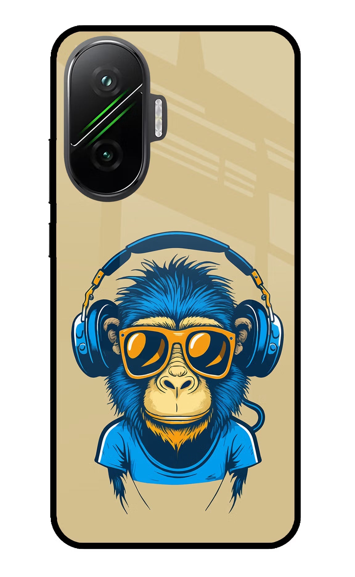 Monkey Headphone Poco F7 5G Glass Case
