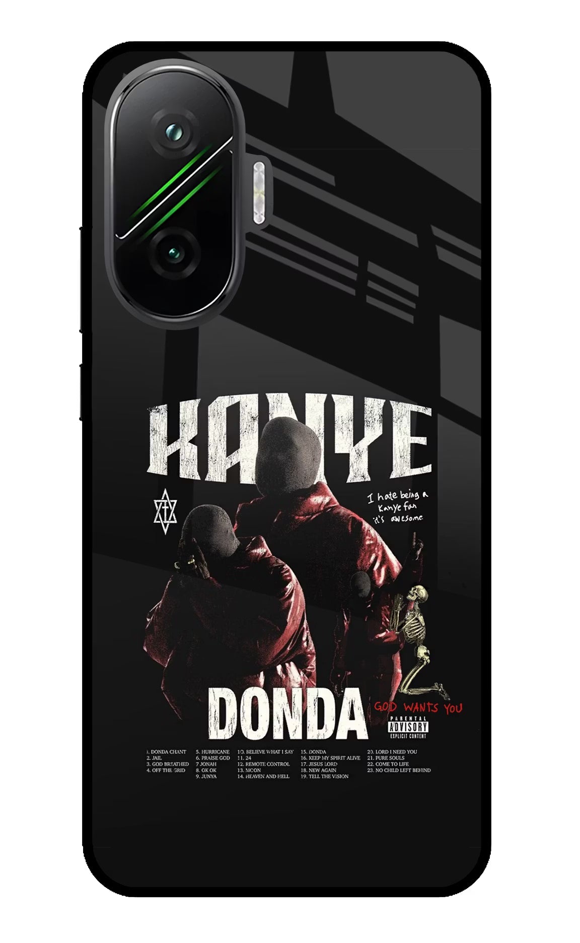 Donda Kanye West Poco F7 5G Glass Case